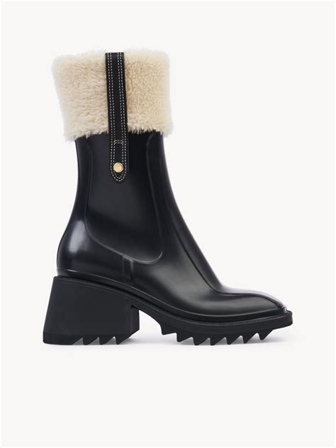 chloe betty black|CHLOÉ Betty rubber ankle boots .